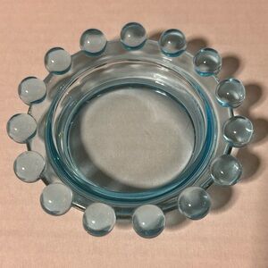 Imperial Glass-4” Ashtray/Dish Candlewick Pattern in Light Blue w Bubble Edge